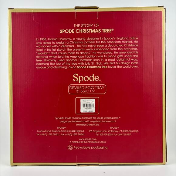 Spode Christmas Tree Deviled Egg Tray 12" Ceramic DIsh New - Open Box - Picture 2 of 9